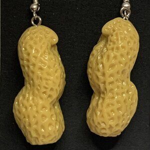 Peanut Earring, Peanut Jewelry, Funny Food Earrings, Gift Idea, Silly Earrings